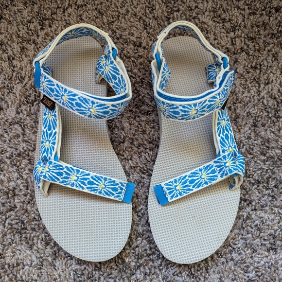 Teva Original Universal Standard Flower Loom Birch Ibiza Blue - Picture 2 of 5